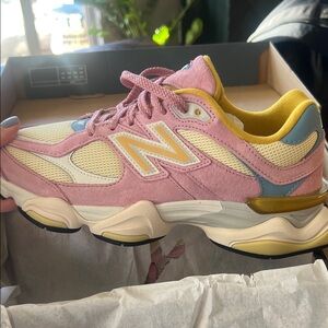 New Balance Women's Pink and Yellow Sneakers